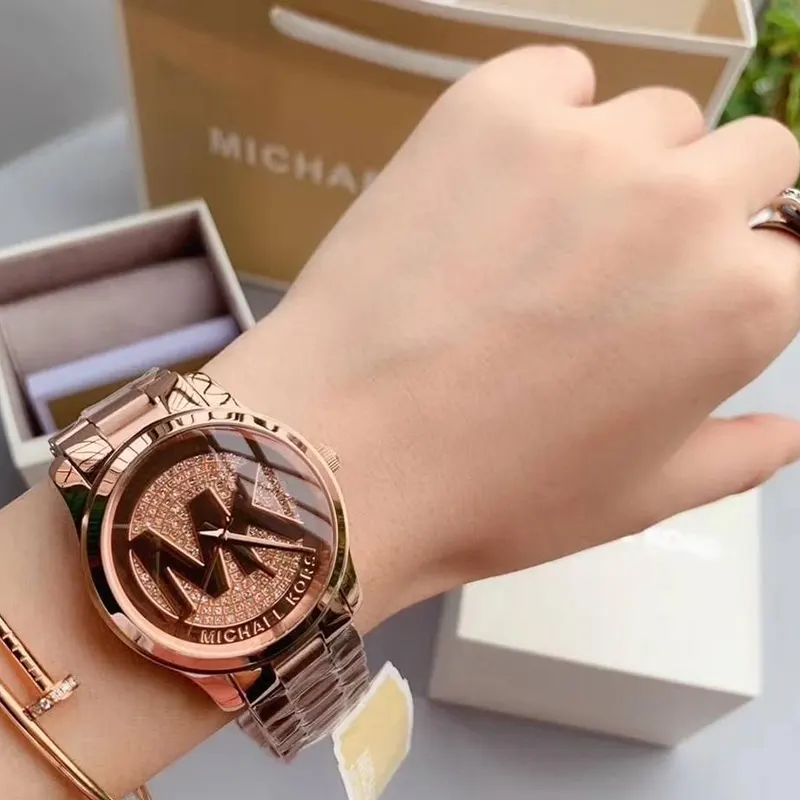 Michael Kors Runway Rose Gold Dial Ladies Watch- MK5853